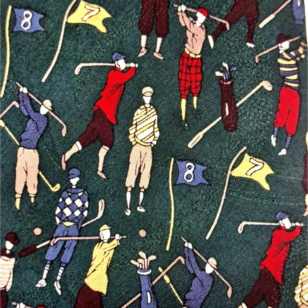 Carlo Battini 100% Italian‎ Silk Tie Handmade Golf Golfing Father's Day Dad Gift